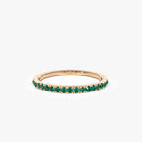 14k Half Eternity Emerald Ring Ferkos Fine Jewelry