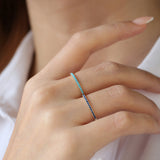 14k Half Eternity Blue Sapphire Ring  Ferkos Fine Jewelry