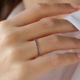 14k Half Eternity Blue Sapphire Ring Ferkos Fine Jewelry