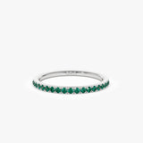 14k Half Eternity Emerald Ring Ferkos Fine Jewelry