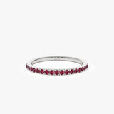 14k Gold Half Eternity Pave Ruby Ring Ferkos Fine Jewelry