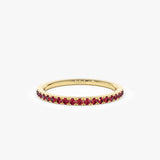 14k Gold Half Eternity Pave Ruby Ring 14K Gold Ferkos Fine Jewelry