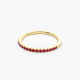 14k Gold Half Eternity Pave Ruby Ring  Ferkos Fine Jewelry