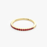 14k Gold Half Eternity Pave Ruby Ring Ferkos Fine Jewelry
