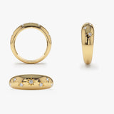 14k 6MM Dome Star Setting Diamond Ring Ferkos Fine Jewelry