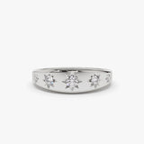 14k Gold Star Setting Graduating Diamond Statement Ring Ferkos Fine Jewelry