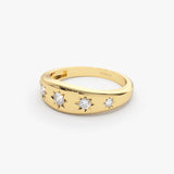 14k Gold Star Setting Graduating Diamond Statement Ring Ferkos Fine Jewelry