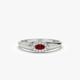 14k Marquise Ruby Ring in Halo Setting Ferkos Fine Jewelry