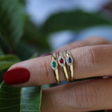 14k Marquise Ruby Ring in Halo Setting Ferkos Fine Jewelry