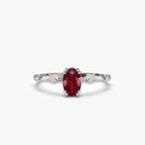 14k Gold Dainty Diamond Genuine Ruby Ring Ferkos Fine Jewelry