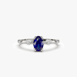 14k Gold Dainty Diamond Genuine Sapphire Ring Ferkos Fine Jewelry