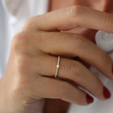 14k Minimalist Pave Diamond Stacking Ring Ferkos Fine Jewelry