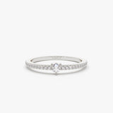14k Minimalist Pave Diamond Stacking Ring Ferkos Fine Jewelry