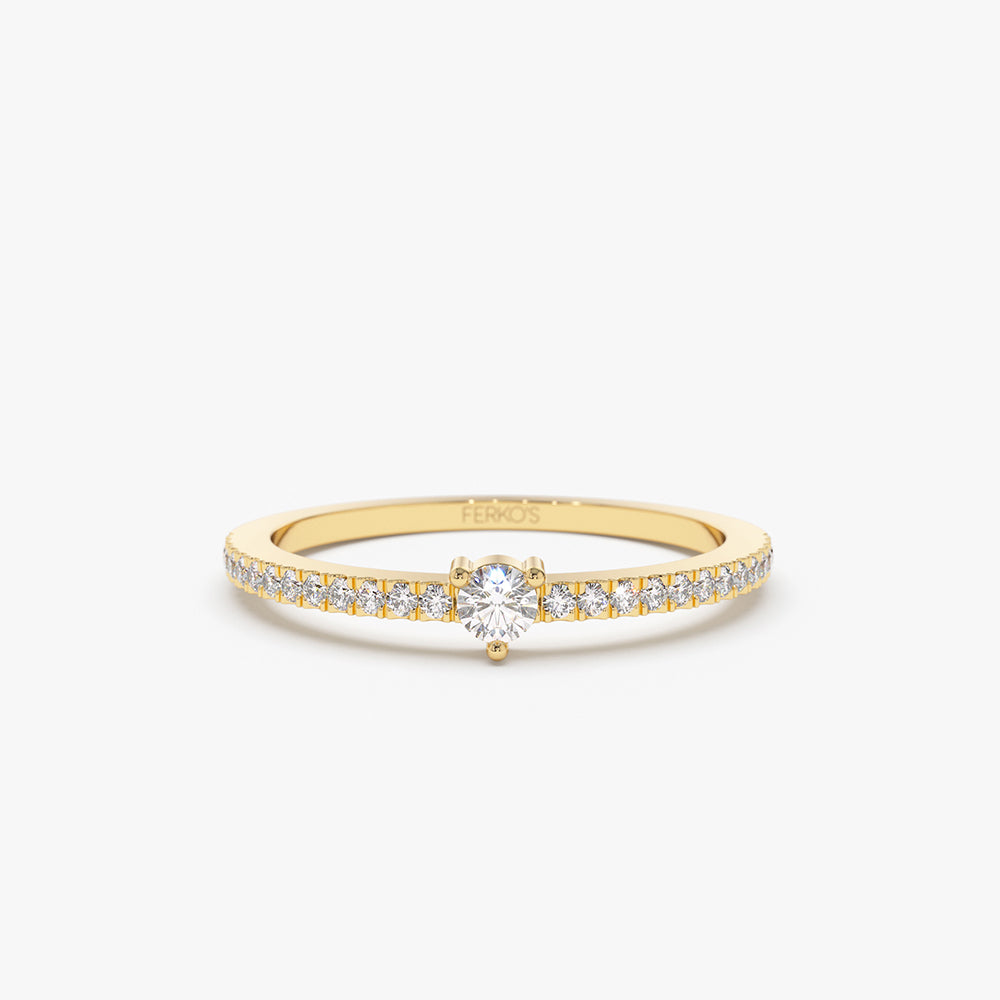 14k Gold Diamond Stacking Ring – FERKOS FJ