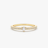 14k Minimalist Pave Diamond Stacking Ring 14K Gold Ferkos Fine Jewelry