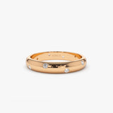 14k 3MM Dome Burnish Setting Women's Wedding Ring 14K Rose Gold Ferkos Fine Jewelry