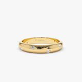 14k 3MM Dome Burnish Setting Women's Wedding Ring 14K Gold Ferkos Fine Jewelry