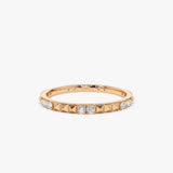 14K Pyramid Diamond Eternity Ring 14K Rose Gold Ferkos Fine Jewelry