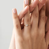 14k Triangle Shape Baguette & Round Diamond Stacking Ring Ferkos Fine Jewelry