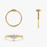 14k Triangle Shape Baguette & Round Diamond Stacking Ring Ferkos Fine Jewelry