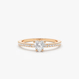 14k Heart-Shaped Diamond Ring 14K Rose Gold Ferkos Fine Jewelry