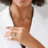 14K Horizontal Marquise Shape Natural Emerald Ring Ferkos Fine Jewelry