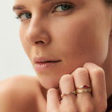 14K Horizontal Marquise Shape Natural Ruby Ring Ferkos Fine Jewelry