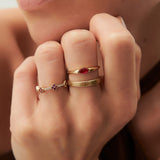 Full Eternity Clover Ruby and Diamond Ring in 14k Gold Ferkos Fine Jewelry