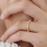 14k Full Eternity Clover Diamond Ring Ferkos Fine Jewelry