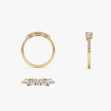 14k Heart Shaped Diamond Ring w/ Pave Diamonds Ferkos Fine Jewelry