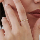 14k Curved Chevron Diamond Stacking Ring Ferkos Fine Jewelry