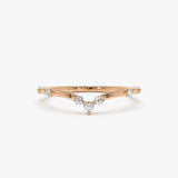 14k Curved Chevron Diamond Stacking Ring 14K Rose Gold Ferkos Fine Jewelry