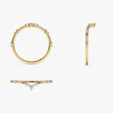 14k Curved Chevron Diamond Stacking Ring Ferkos Fine Jewelry