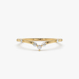 14k Curved Chevron Diamond Stacking Ring 14K Gold Ferkos Fine Jewelry