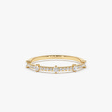 14k Dainty Stacking Diamond Wedding Band 14K Gold Ferkos Fine Jewelry
