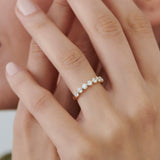 14k 7 Stone Prong Setting Diamond Wedding Band 0.70 Ctw Ferkos Fine Jewelry