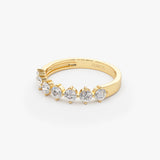 0.70 ctw 14k Seven Stone Prong Setting Lab Grown Diamond Wedding Band - Ava Ferkos Fine Jewelry