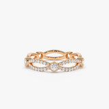 14K Infinity Diamond Eternity Ring 14K Rose Gold Ferkos Fine Jewelry