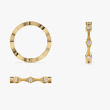 14k Stackable Arte Deco Diamond Wedding Band Ferkos Fine Jewelry