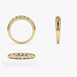 14k Dome Zig Zag Flush Diamond Ring Ferkos Fine Jewelry