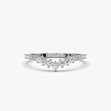 14k Curved Graduating Diamond Wedding Band Ferkos Fine Jewelry