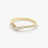 14k Curved Graduating Diamond Wedding Band Ferkos Fine Jewelry