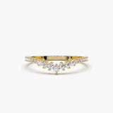 14k Curved Graduating Diamond Wedding Band 14K Gold Ferkos Fine Jewelry