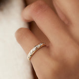 14k Dome Marquise and Round Diamonds Flush Setting Ring Ferkos Fine Jewelry