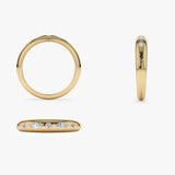 14k Dome Marquise and Round Diamonds Flush Setting Ring Ferkos Fine Jewelry