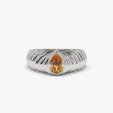 14k Pear Shape Citrine Beveled Ring Ferkos Fine Jewelry