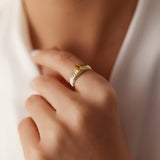 14k Pear Shape Citrine Beveled Ring Ferkos Fine Jewelry