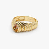 14k Pear Shape Citrine Beveled Ring Ferkos Fine Jewelry