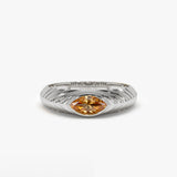 14k Marquise Shape Citrine Beveled Ring Ferkos Fine Jewelry