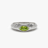 14k Marquise Shape Peridot Beveled Ring Ferkos Fine Jewelry